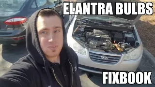 Headlight Bulbs High & Low Beam 07-10 Hyundai Elantra Replacement "How to"