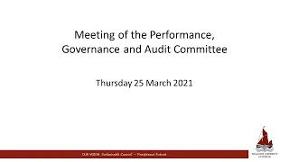 25/03/2021 - Performance, Governance and Audit Committee meeting