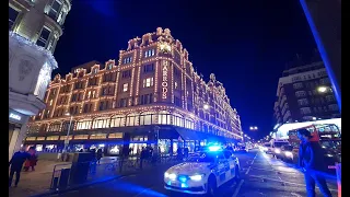 4K- CHRISTMAS WALK IN LONDON'S HARRODS KNIGHTSBRIDGE - HARVEY NICHOLS | 2020