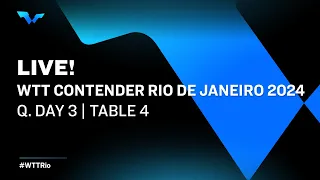 LIVE! | T4 | Qualifying Day 3 | WTT Contender Rio de Janeiro 2024