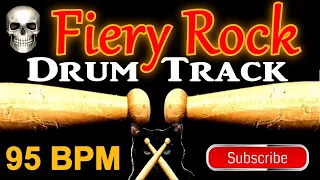 Fiery Rock Drum Track - 95 BPM - Drum Beats Instrumental for Bass Guitar Backing Tracks Beat 🥁 554