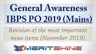 Important GK questions for IBPS PO Mains (November 2019)