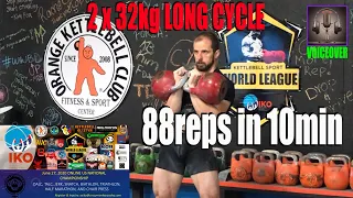 Kettlebell sport Long Cycle competition 88reps with 32kg in 10min at USA Nationals by Denis Vasilev