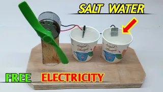 Free electricity energy generator with salt and water