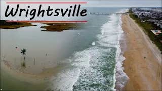 Drone footage of Wrightsville Beach in North Carolina