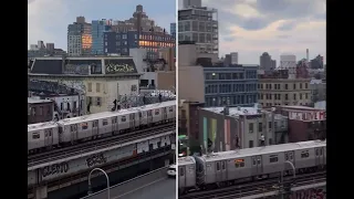 Cocky subway surfers’ dangerous stunt caught on camera