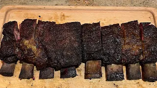 Beef Ribs from the same supplier as Aaron Franklin, smoked on a 500 gallon offset by primitive pits.