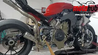 Ducati V4S 1100 FM Project titanium full system, dyno warm up