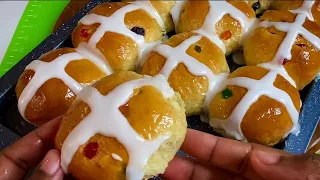 Amazing Hot Cross Buns Recipe (soft & fluffy)