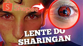 Lente Do SHARINGAN Da shopee!🔴 Como colocar lente de contato