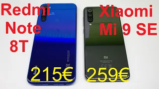 Redmi Note 8T vs Xiaomi Mi 9 SE - SPEED TEST + multitasking - Which is faster!?