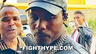 JERMALL CHARLO DAY AFTER CALEB PLANT PUNCHED HIM; ARRIVES TO SPENCE VS. CRAWFORD