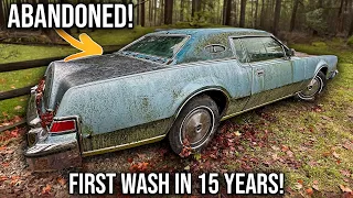 Disaster Barnyard Find | Lincoln Continental | First Wash in 15 Years! | Car Detailing Restoration