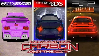 Need for Speed Carbon - Own the City (2006) GBA vs DS vs PSP (Graphics Comparison)