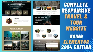 Complete Responsive TRAVEL TOUR Website using ELEMENTOR FLEXBOX CONTAINER | Wordpress Tutorial 2024