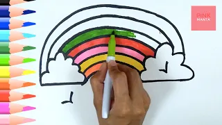 How to Draw a Rainbow | Rainbow Drawing and Colouring | Learn Colours for Kids & Toddlers