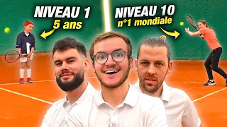 Affronter des joueurs de tennis du niveau 1 à 10 : qui les battra tous ?