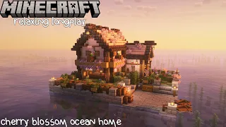 Cherry Blossom Ocean Home - Minecraft Relaxing Longplay (No Commentary) 1.20