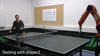 Optimal Stroke Learning with Policy Gradient Approach for Robotic Table Tennis