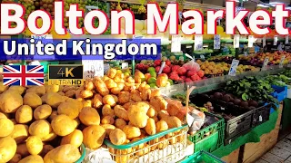 Bolton Market England 4K Walking Tour 2023 UK