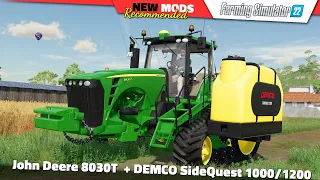 FS22 | John Deere 8030T +DEMCO SideQuest 1000/1200 - Farming Simulator 22 New Mods Review 2K60