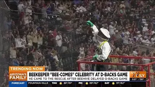 Everybody's buzzing about the beekeeper who cleared away swarm of bees at D-Backs game