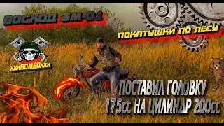 Восход 3м-01/Головка 175сс на цилиндр 200сс/Покатушки по лесу/Где орехи?