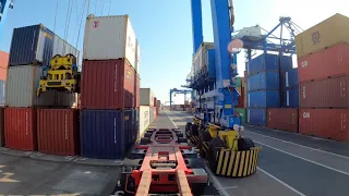 Timelapse DP World Constanta truck operations