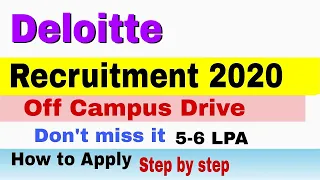 Deloitte Off-Campus Recruitment Drive for Freshers 2021 | Deloitte Hiring As Intern Analyst Role