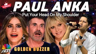 Put You Head On My Shoulder - Paul Anka With Beautiful Voice Made Jury Shocked | AGT Golden Buzzer