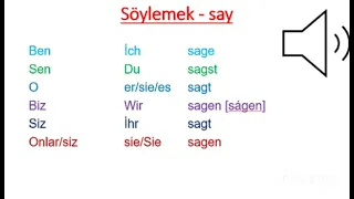 Sage sagst sagt sagen - verb konjugation - fiil çekimi - Almanca Telaffuz Deutsch Aussprechen