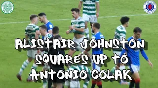 Alistair Johnston Squares Up to Antonio Čolak - Celtic 2 - Rangers 1 - 26 February 2023
