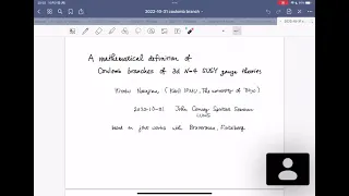 JC Series  #37 - Prof Hiraku Nakajima (University of Tokyo,Japan),   'A mathematical definition ...