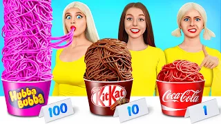 Desafío Alimentario de 100 Capas | Comer 1 VS 100 Capas de Chocolate por Turbo Team