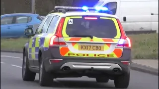 Northants Police Armed Response Vehicles responding URGENTLY with Lights + Sirens