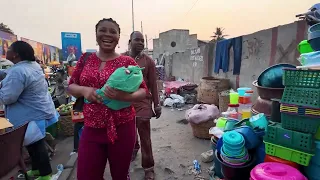 WALK IN BIGGEST AFRICA NIGHT MARKET GHANA ACCRA MAKOLA