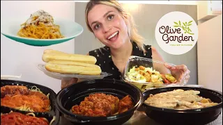 Olive Garden Mukbang! Lasagna Fritta’s, chicken fettuccine Alfredo, bread sticks, &four cheese pasta