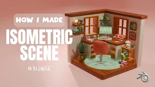 How I Made this Isometric Cozy Desk Area | Blender 4.0
