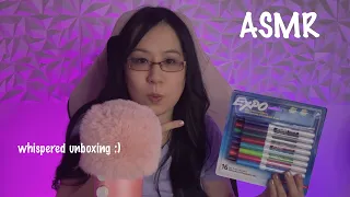 ASMR Goofy Expo Marker Unboxing (Whisper, Colorful, Pen Sounds, Unintelligible, Language)