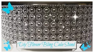 DIY  FLOWER BLING ROTATING CAKE STAND 💍 DESSERT - DISPLAY STAND (WEDDING SERIES PT 5)