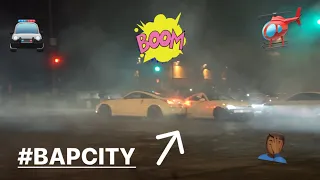 350z CRASHES INTO EACH OTHER AT CRAZY TAKEOVER!! POLICE PULL EVERYONE OVER!!!