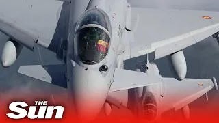 Spanish and Italian pilots perform air policing mission over Baltic sea