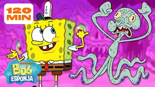 Bob Esponja | Cada Monstro na Fenda do Biquíni! | Compilação de 2 Horas | Bob Esponja em Português