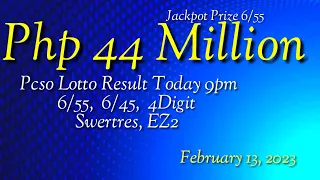 Pcso Lotto Result Today 9pm Feb 13, 2023 | Monday