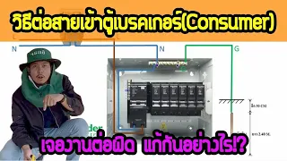 วิธีต่อไฟฟ้าเข้าตู้เบรกเกอร์ (Consumer) ฉบับแก้งานช่างต่อผิด!