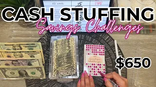 Cash Stuffing $650 | Savings Challenges | 100 Envelope Challenge | Cash Envelopes #savingmoney