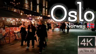 👣Walk with Me in Norway | Saturday Night at Aker Brygge in Oslo | 4K experience | Autumn 2023👣