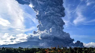 Eruption volcano Lewotolo , Lembata, Indonesia. Footage caugth on camera Powerful Breaking News