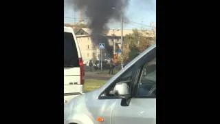 Пожар авто в Алматы на саина Абай (20.10.14)