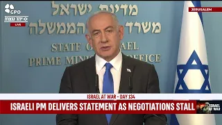 PM Netanyahu delivers a statement after Hamas suspended negotiations